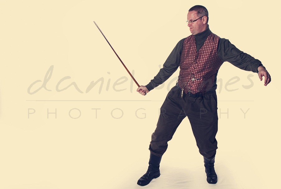 steampunk engagement studio portrait