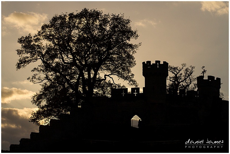 warwick castle sunset silhouette