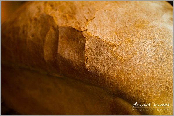 closeup farmhouse loaf bread baking