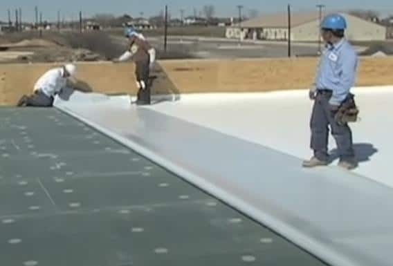 roofing contractor Tucson commercial application of TPO roofing membrane