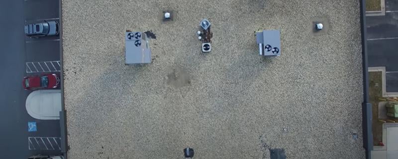 commercial roofing contractor Tucson aerial inspection of a commercial roof in Arizona