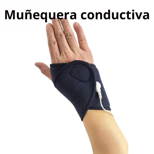 Muñequera conductiva con electrodos conductibles