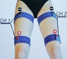 Juego 4 bandas elásticas de electroestimulación para piernas + 2 cables para compex - Imagen 2