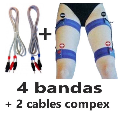 juego de bandas elasticas para piernas con cables para compex