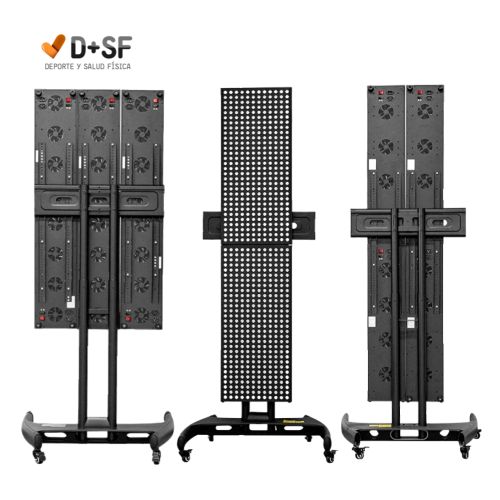 Soporte vertical con ruedas para lamparas luz roja