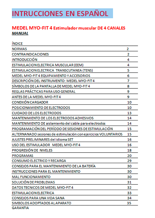 Intrucciones-en-español-Manual-Medel-Myofit