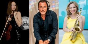 Violinistin Beatrix Löw-Beer, DJ Anusch und Saxophonistin Monika Ciernia