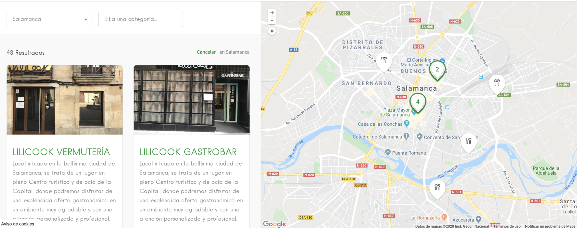 Comer bien en Salamanca: sostenibilidad a un click de distancia 2 restaurantes en salamanca