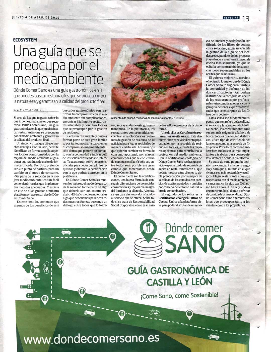 Entrevista El Mundo empresas sostenibles Entrevista El Mundo empresas sostenibles