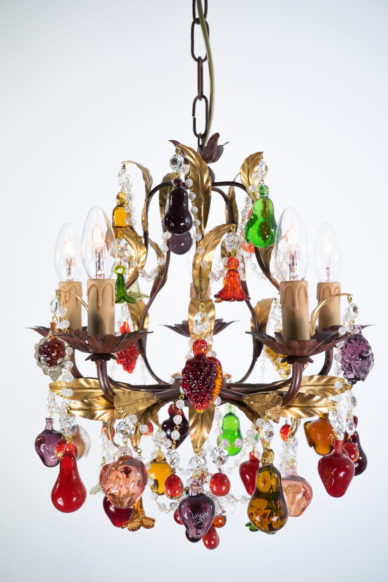 Lampadario 031/5 luci ruggine , cm 40x50