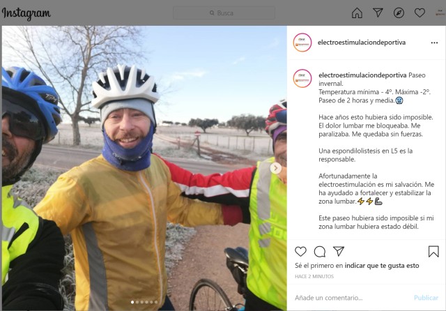 electroestimulacion lumbar y ciclismo dolor lumbar bicicleta. Sin dolor con electroestimulación