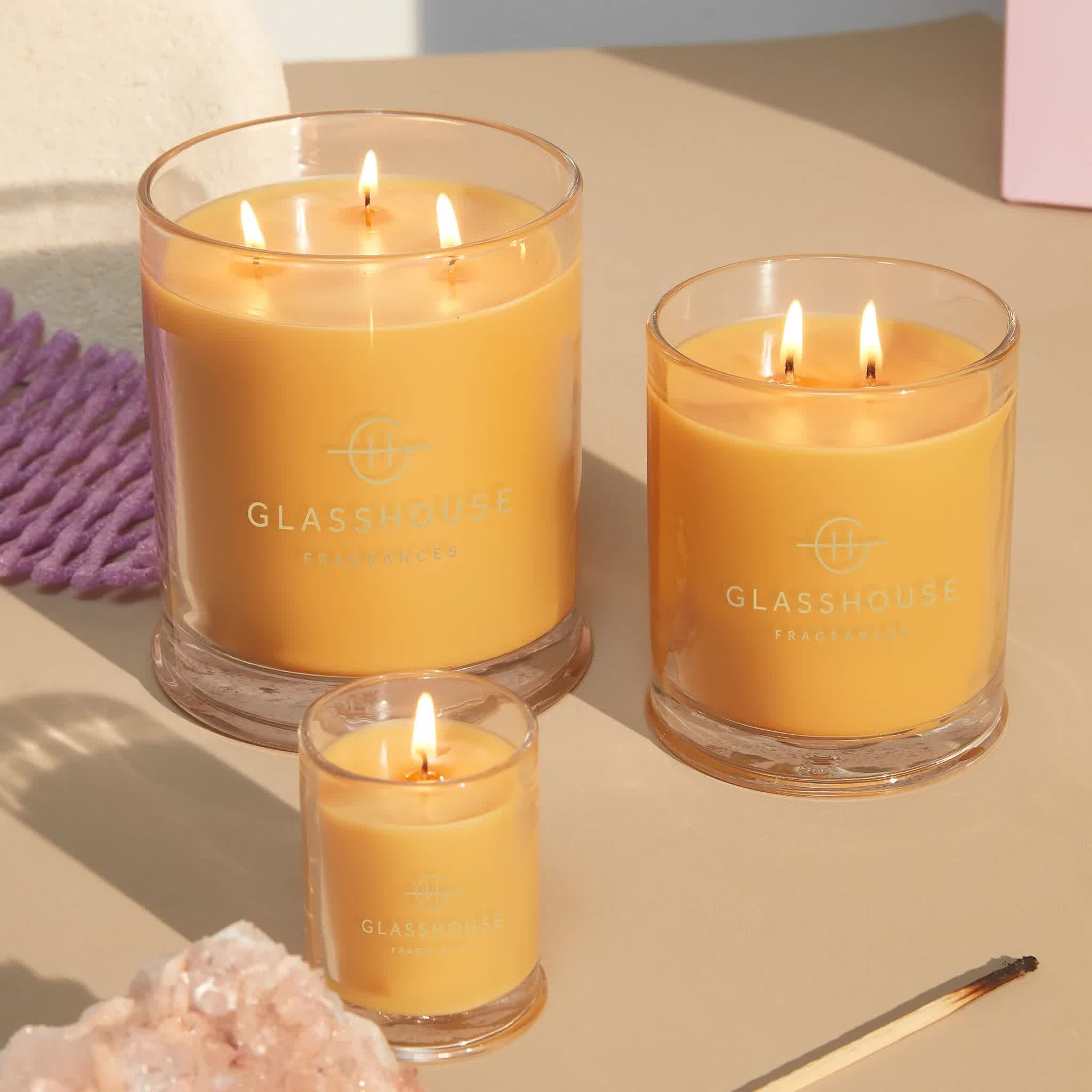 buy large scented soy candle online, where to buy Glasshouse a tahaa affair candle, best vanilla caramel home fragrance,