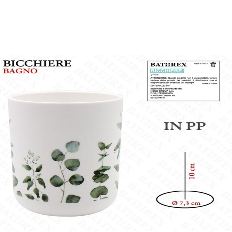 BICCHIERE DA BAGNO CON FOGLIE