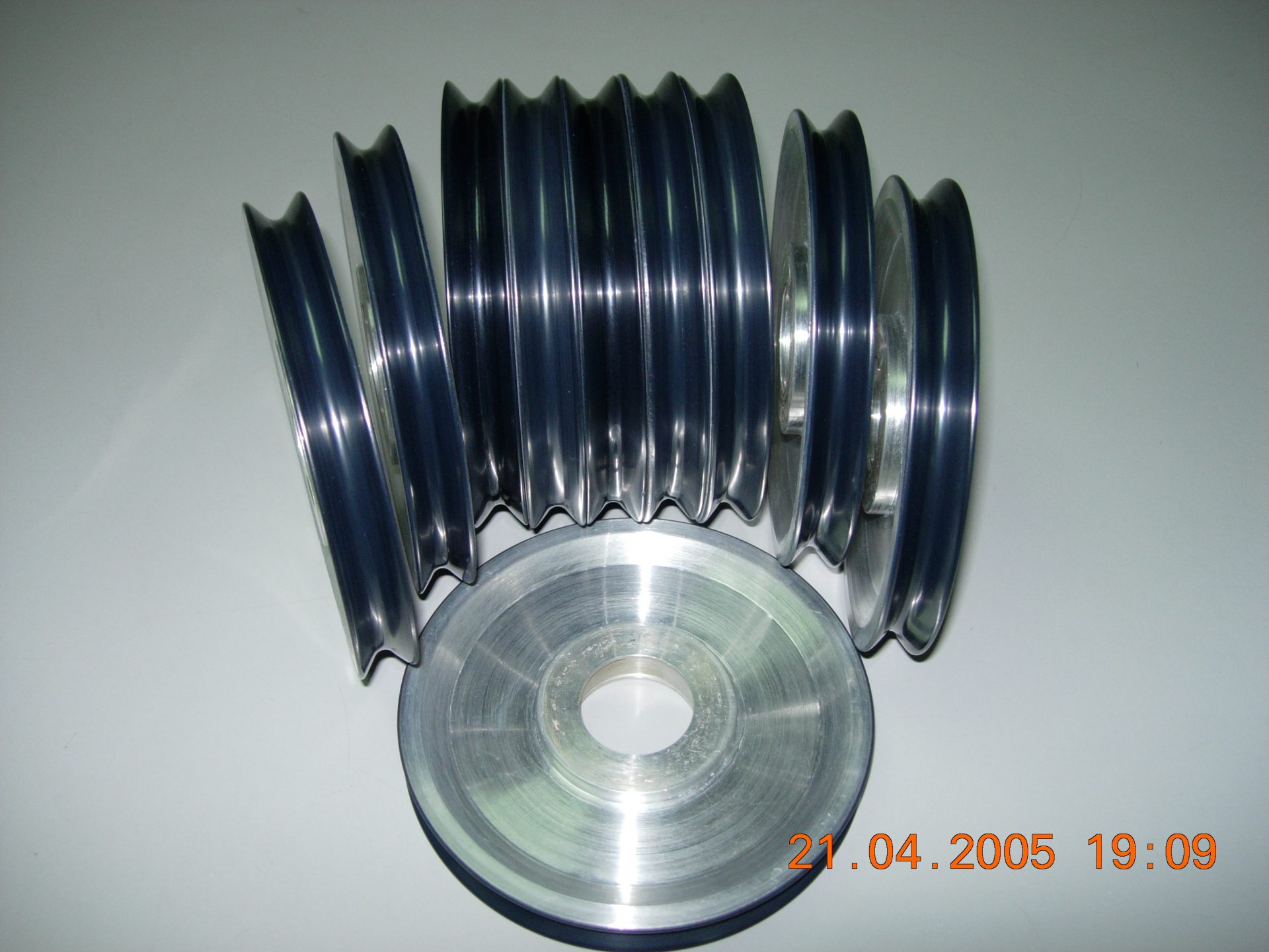Pulley with metal spray coating