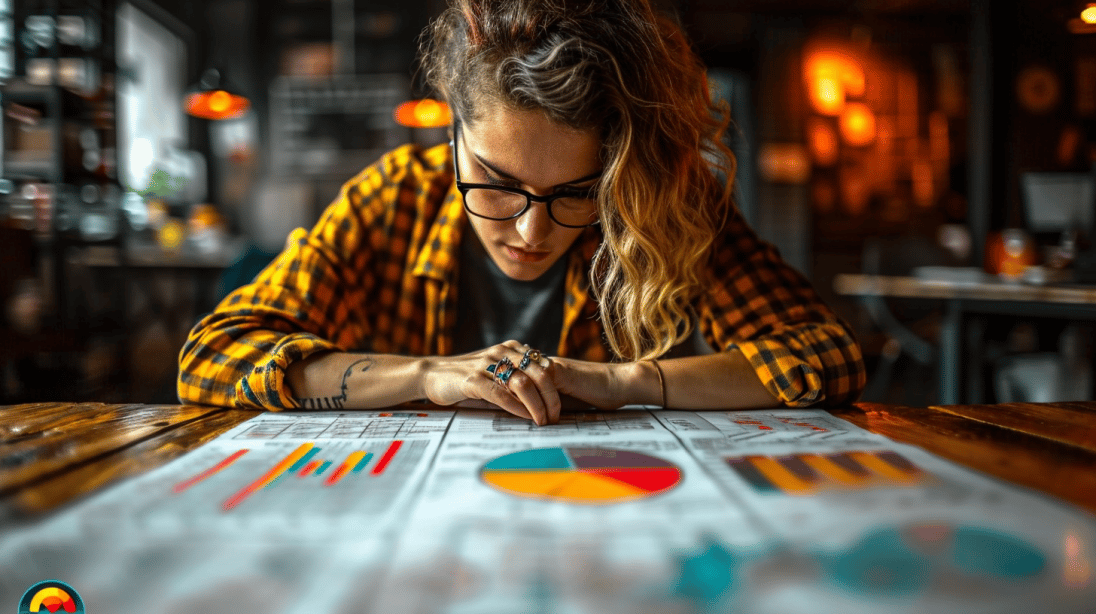 Kti Consulting Coaching personnel, Une femme analysant des graphiques sur une table dans le cadre de sa croissance professionnelle et de ses stratégies de marketing. Coaching pour entreprise Kti Consulting Coaching personnel, Une femme analysant des graphiques sur une table dans le cadre de sa croissance professionnelle et de ses stratégies de marketing. Coaching pour entreprise