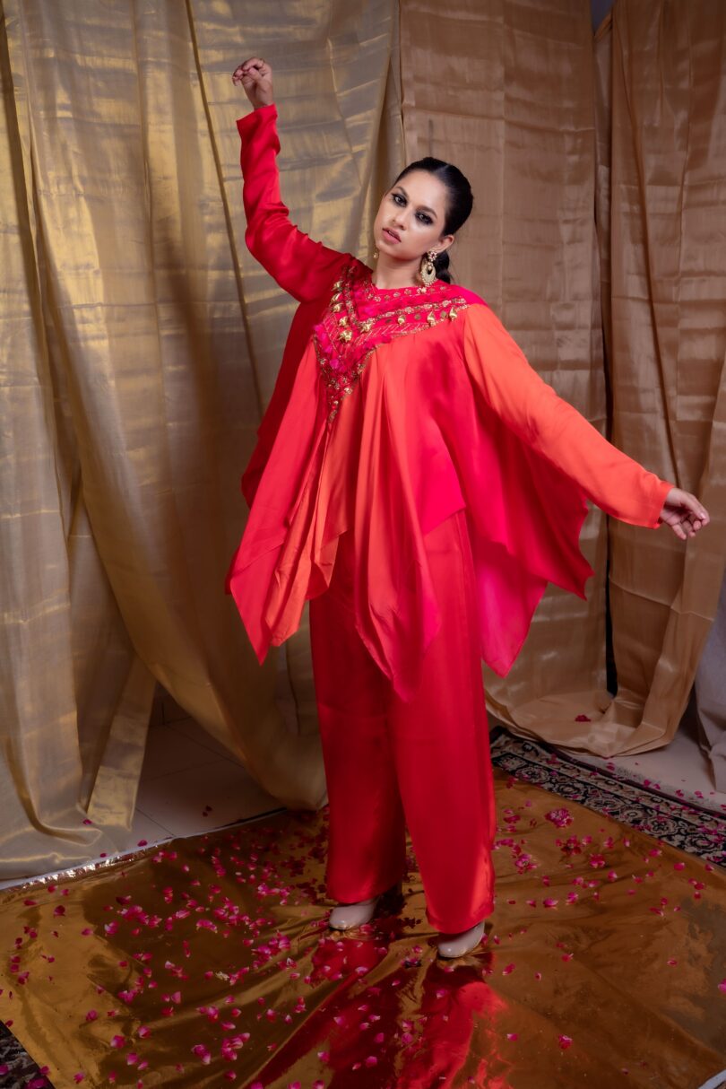 Kaftan set with uneven top - Image 2