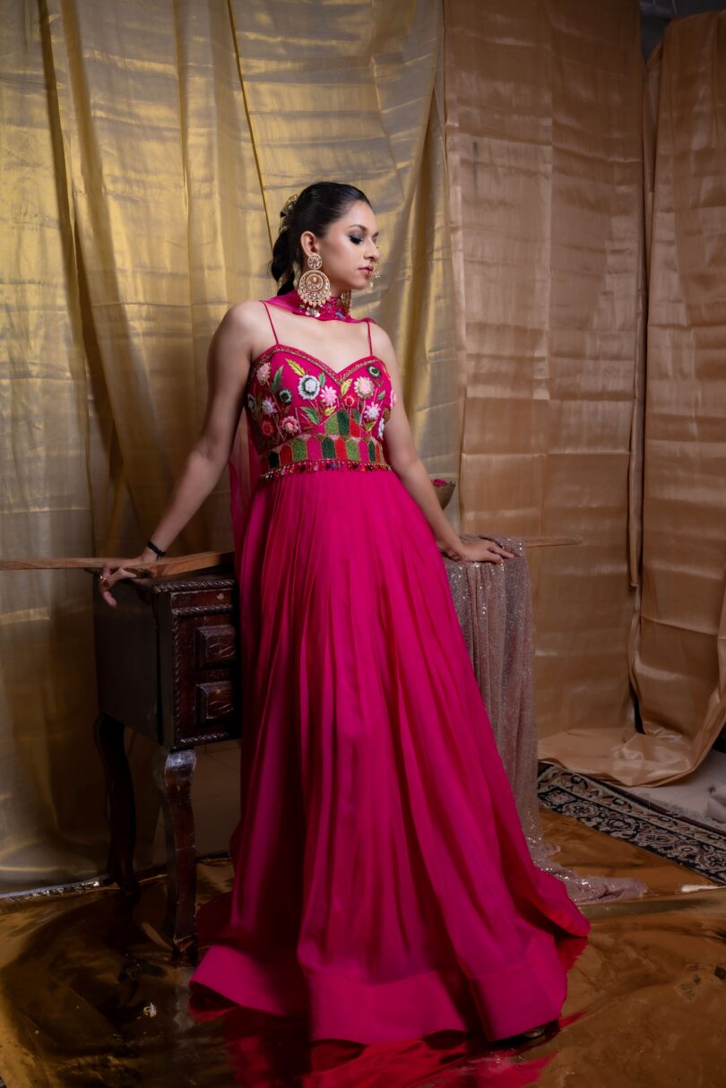 Hot pink organza dress