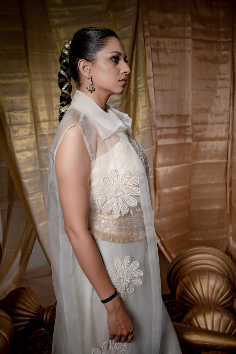 Chanderi Palazzo with halter top. - Image 4