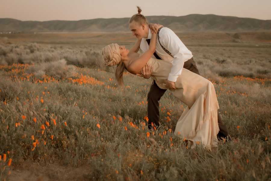 2V7A8677 couple, young love, boy and girl, poppy fields, golden hour, elopement