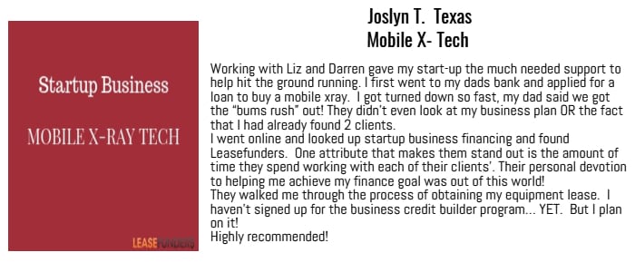 Equipment Leasing Programs For Businesses Nationwide - Testimonial