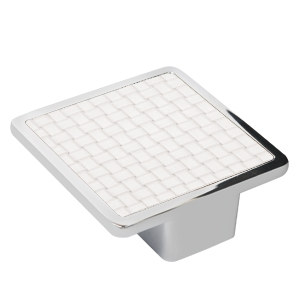 tirador asa cuadrada polipiel trenzada blanca mate herrajes mueble diseño moderno n131