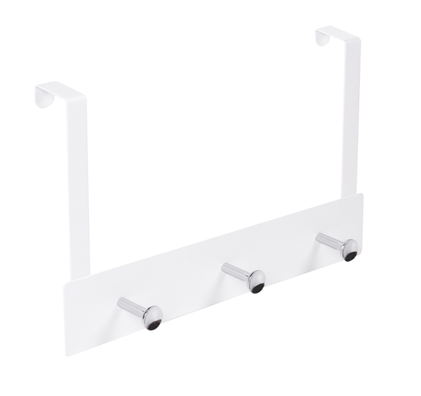 Ofertas - percha sobrepuerta base blanca 3 pomos cromo patere porte base blanche 3 boutons chrome