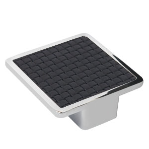 tirador asa cuadrada polipiel trenzada negra mate herrajes mueble diseño moderno n135