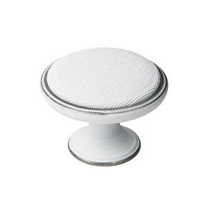 pomo mueble metal 37mm blanco plata con tela antimanchas blanca bouton metal pour meuble 37mm argent patine avec tissu blanc