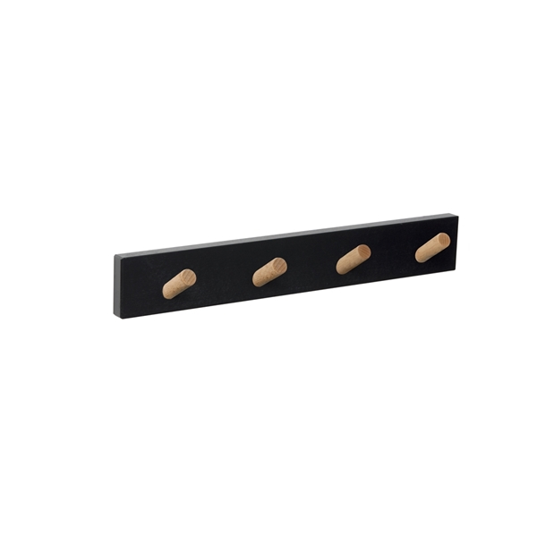 Ofertas - percha pared negra 4 pomos inclinados natural nordico escandinavo diseño nordico escandinavo patere mur bois noir 4 boutons inclines naturels nordique scandinave MOD 9400 B
