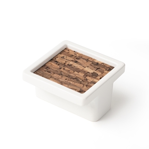 pomo mueble 38*38mm blanco mate con corcho natural bouton meuble 38*38mm blanc mat liege naturel