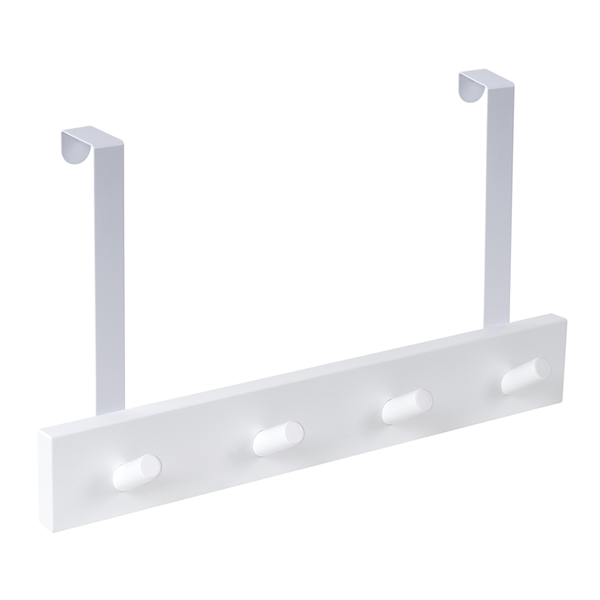 Ofertas - percha sobrepuerta blanca 4 pomos inclinados blancos nordico escandinavo diseño nordico escandinavo patere mur porte bois naturel 4 boutons blancs nordique scandinave