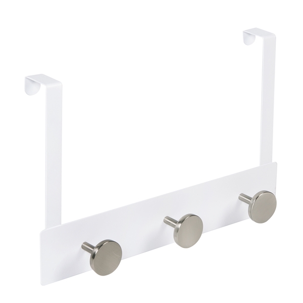 Ofertas - percha sobrepuerta base blanca 3 pomos inox patere porte base blanche 3 boutons inox