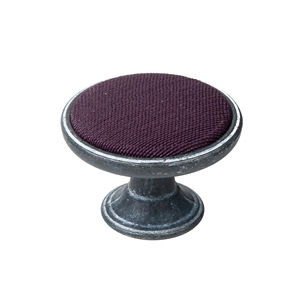 pomo mueble metal 37mm oxido decape con tela antimanchas burdeos bouton metal pour meuble 37mm oxyde decape avec tissu bordeaux