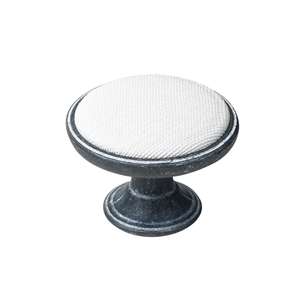 pomo mueble metal 37mm oxido decape con tela antimanchas blanca bouton metal pour meuble 37mm oxyde decape avec tissu blanc