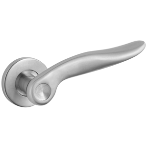 poignee jeu de 2 poignees de porte sur rosace ronde ma2046