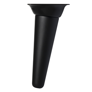 pied conique incline en hetre hauteur 150mm noir plaque metallique noire