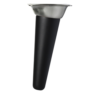 pied conique incline en bois de hetre hauteur 150mm noir plaque metallique zinguee