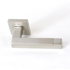 deux poignee de porte carre rosace 50mm nickel satine finition mapalmac