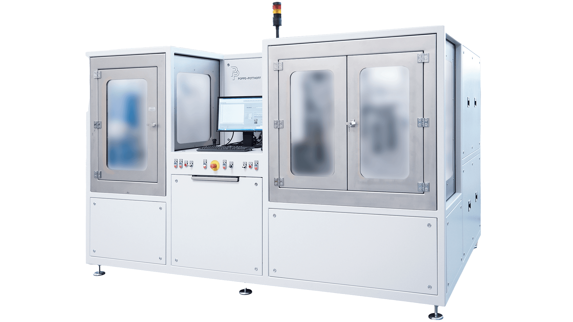 Pressure pulsation and burst test stand with two test chambers by Poppe + Potthoff Maschinenbau