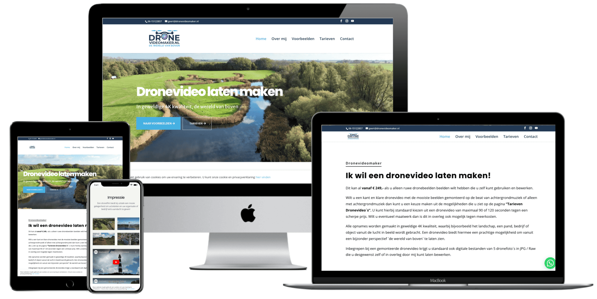 Website Mockup dronevideomaker_HiRes bordurenlogo