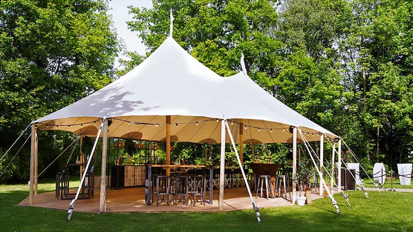 Stretchtent Verhuur Twente: Sailcloth tent 6 x 12 meter