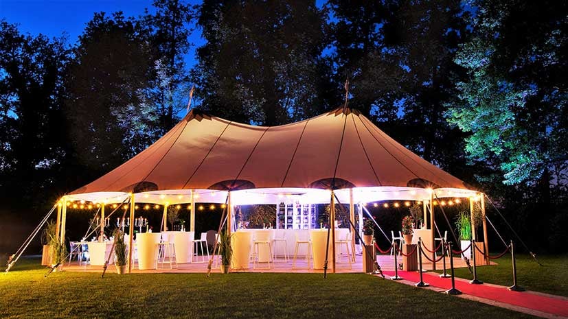 Stretchtent Verhuur Twente: Sailcloth tent 10 x 16 meter