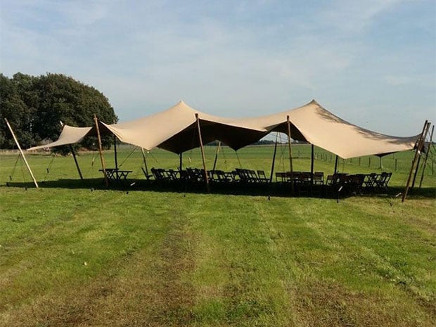 Stretchtent Verhuur Twente: Stretchtent gekoppeld 7,5 x 20 meter