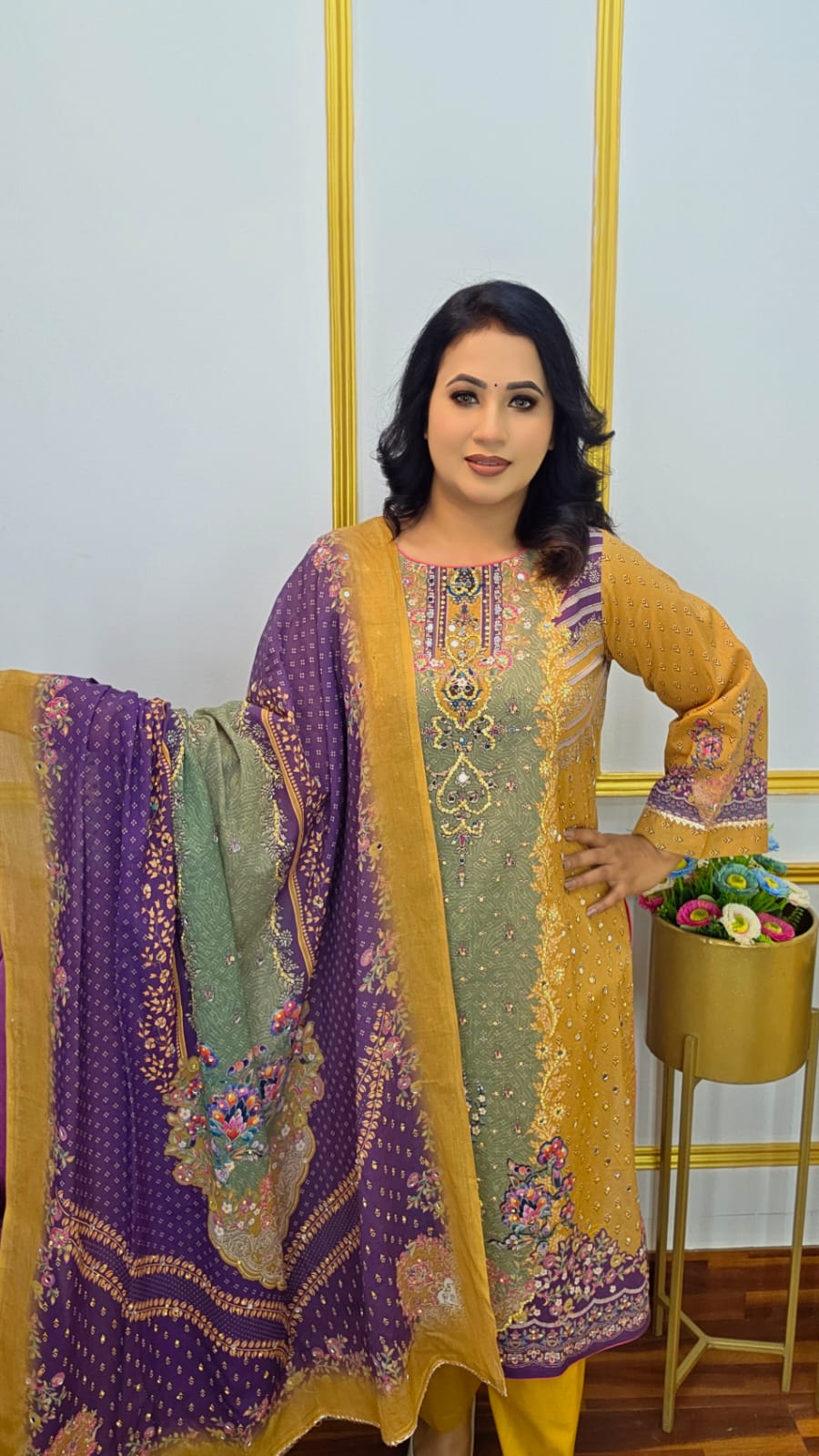 Pure Cotton Unstitched Three Piece