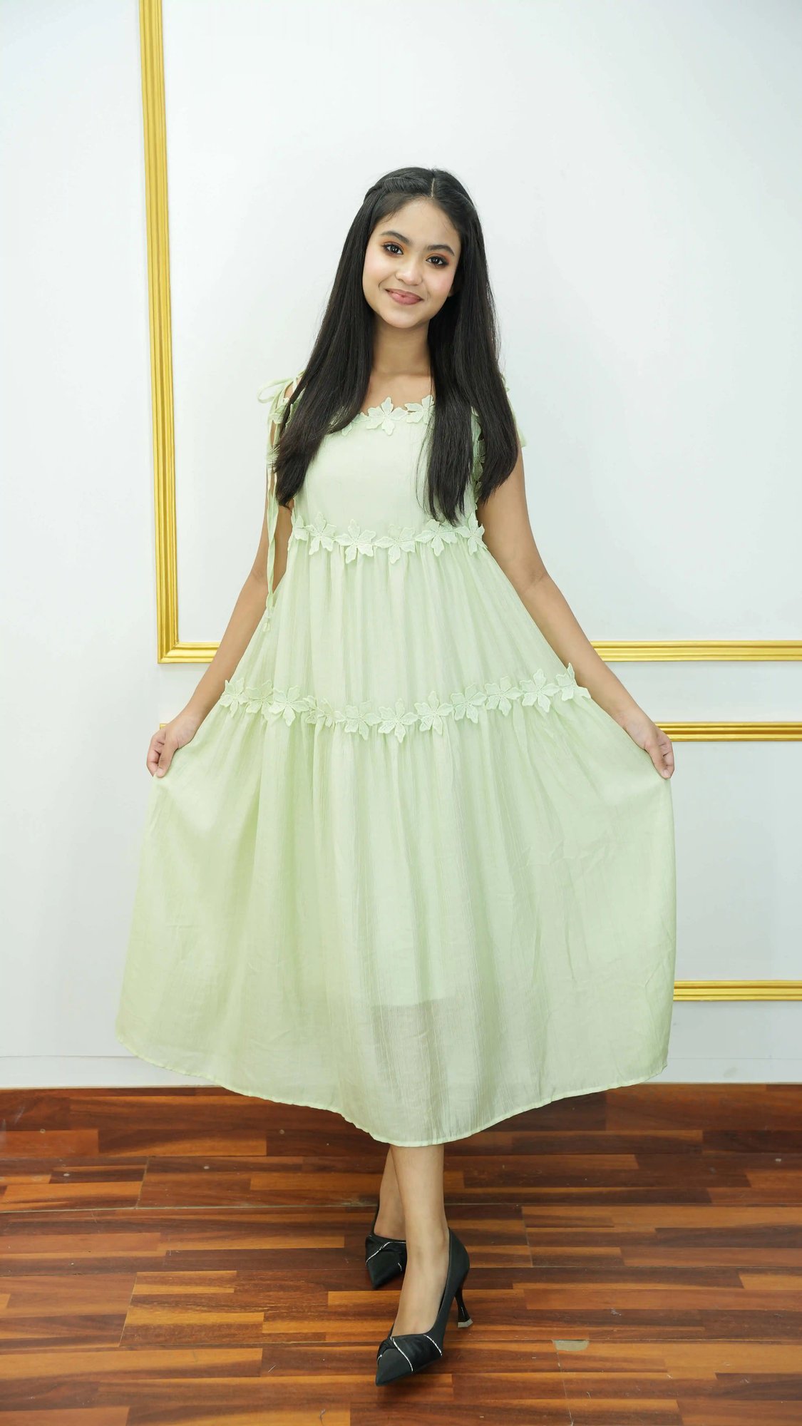 Thai Imported Pure Cotton Gown – Floral Lace