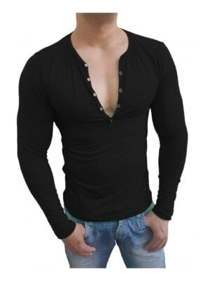 Camiseta Masculina Slim Botão Pressão Manga Longa Sjons