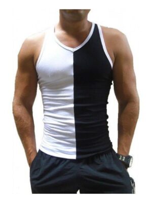 Camiseta Regata Masculina Tank Black White Sjons