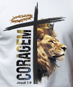 Imprimir Estampa DTF Na Camiseta Leão Coragem