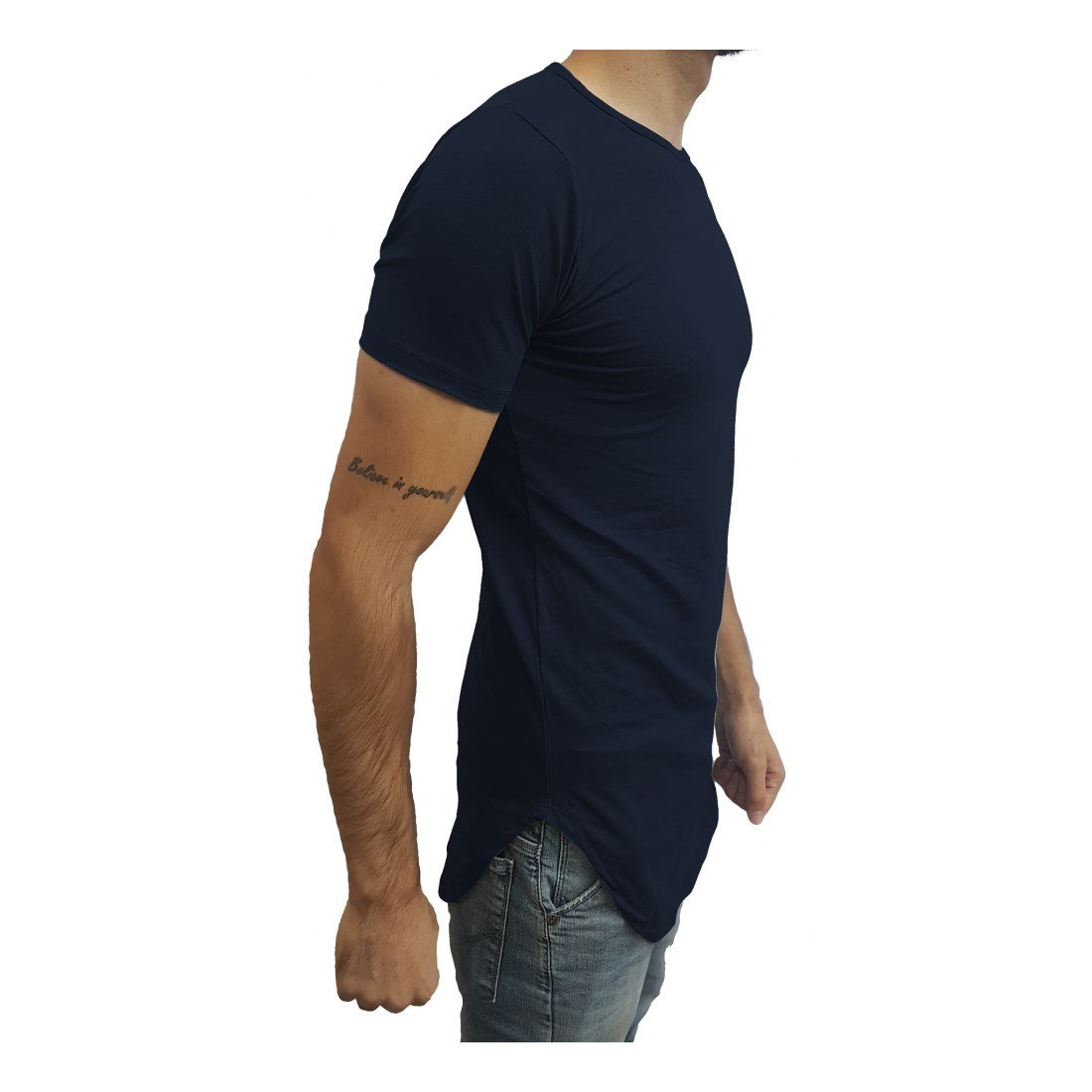 Camiseta Básica Long Masculina Oversized Swag Longline - Imagem 3