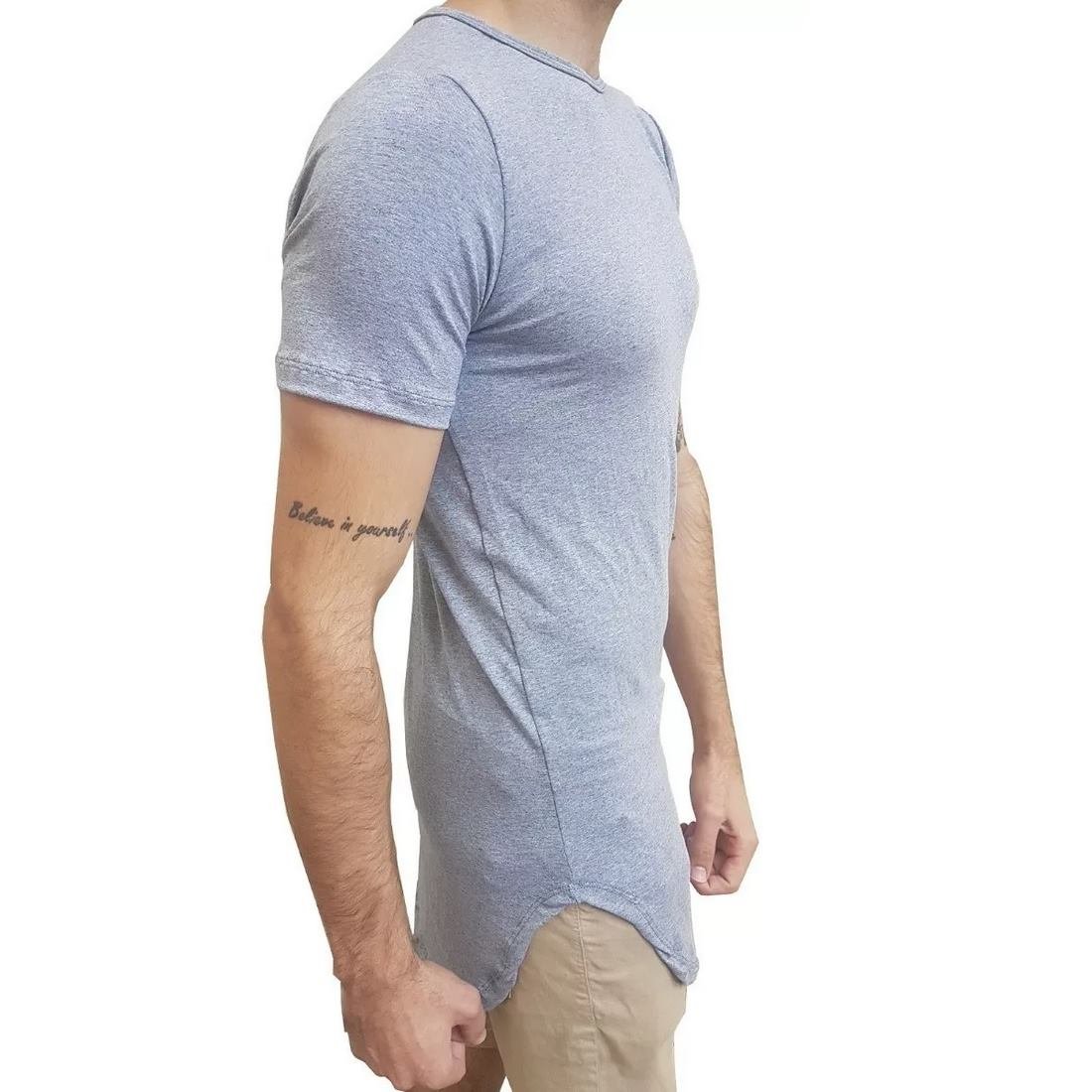 Camiseta Básica Long Masculina Oversized Swag Longline - Imagem 2